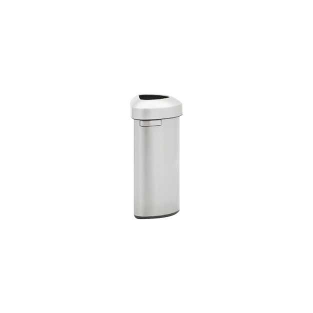 Rubbermaid Refine Stainless Steel Indoor Trash Can With Open Lid 16 Gallon Silver 2147550