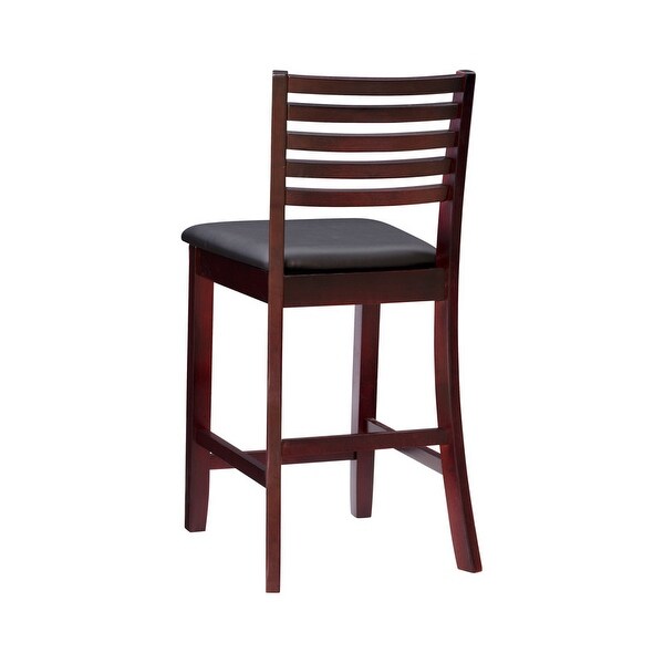 Linon Piedmont Espresso Ladder Back Counter Stool