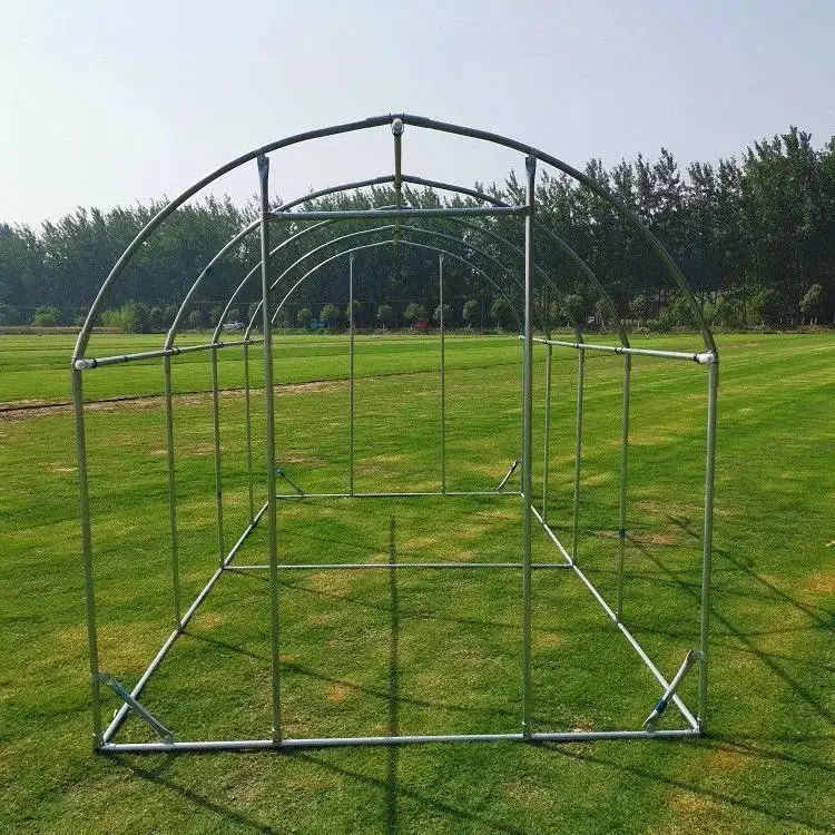 Factory supply outdoor easily assembled plastic film cover green house tent metal frame greenhouse for cultivation