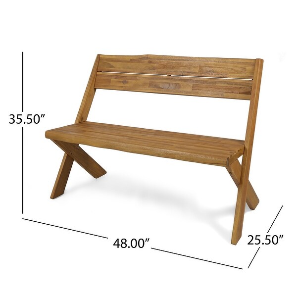 Eaglewood Outdoor Live Edge Acacia Wood Bench by Christopher Knight Home