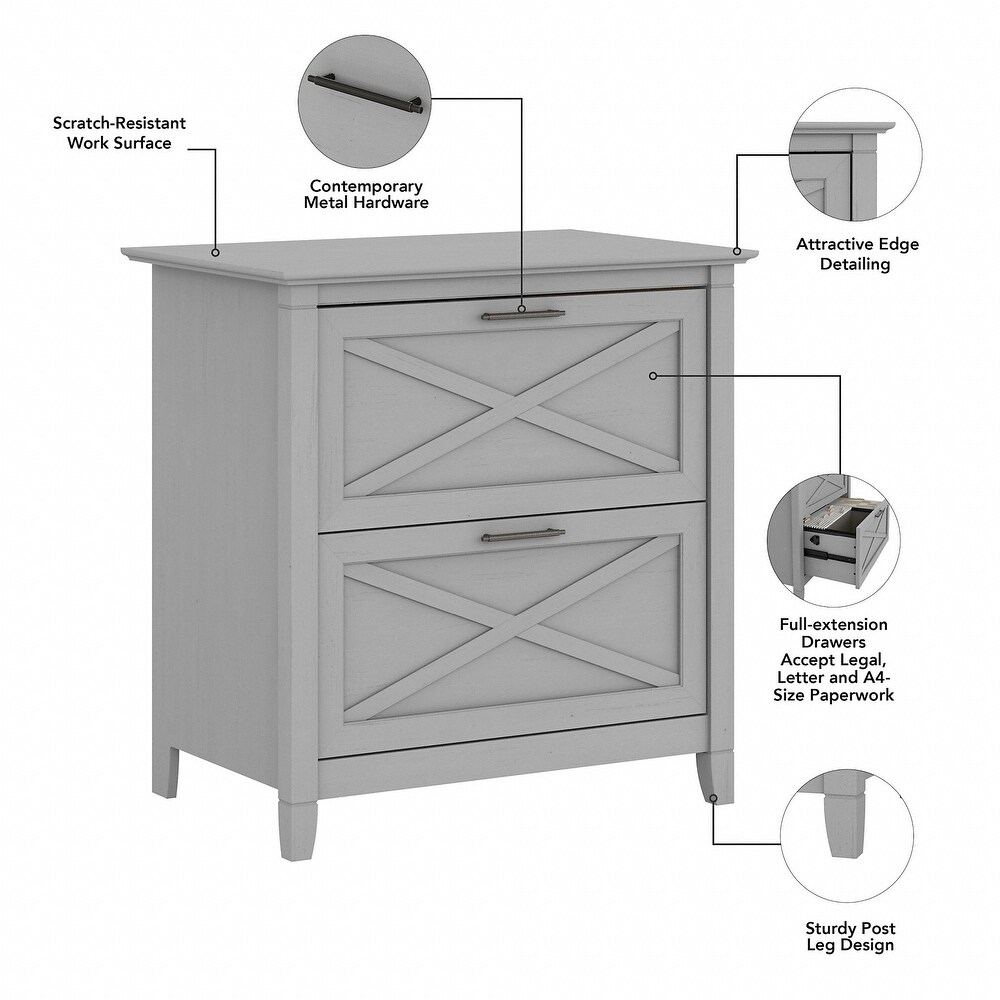 Key West Small Computer Desk with Hutch and Storage by Bush Furniture