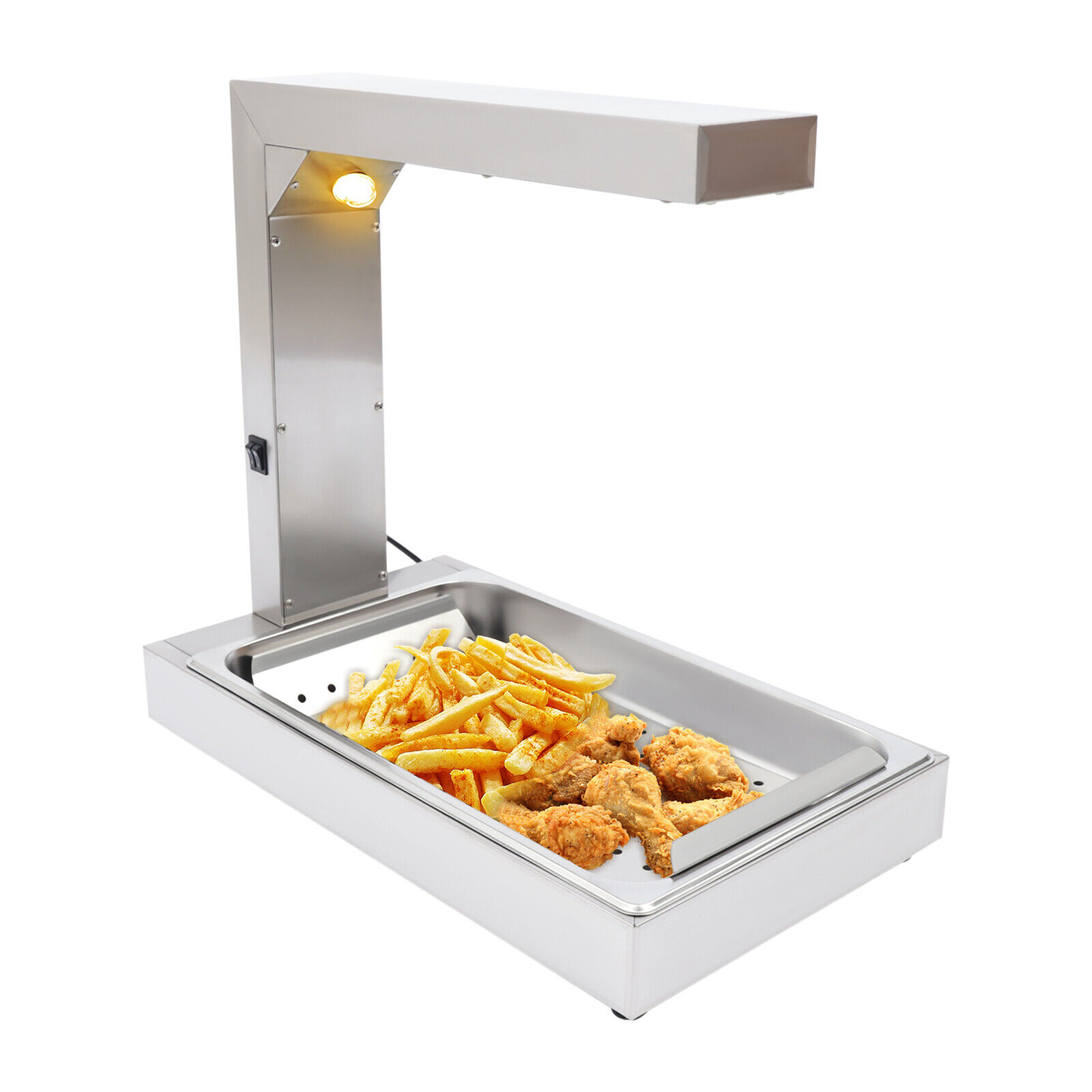 TOOL1SHOoo 110V Free Stainless Steel Standing Fried Chicken Warmer with Light 500W