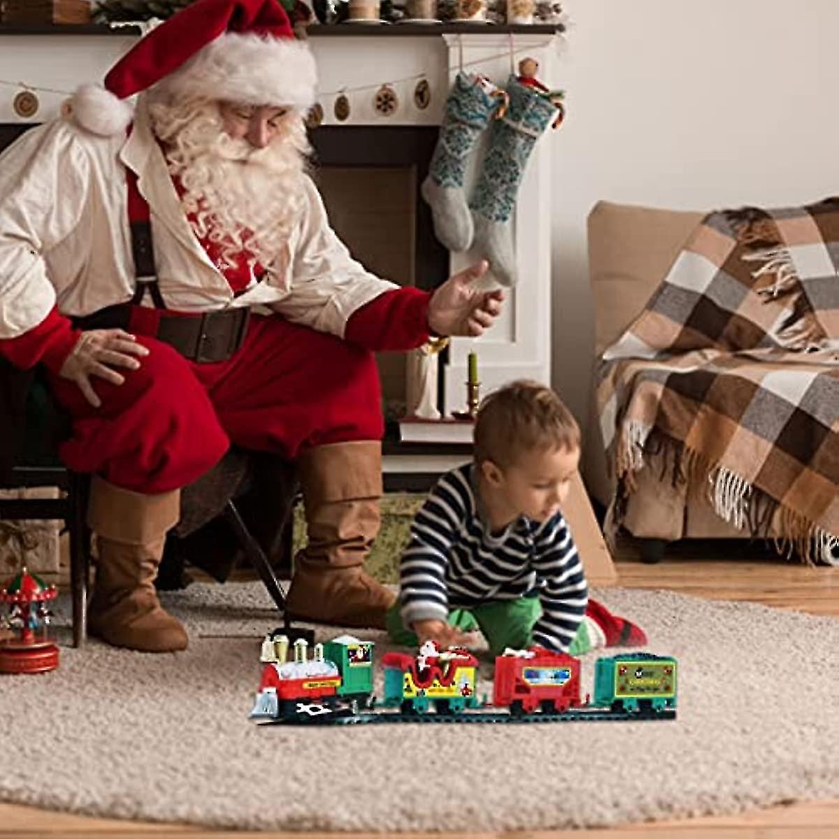 Classic Electric Train Set Kids Gifts 2023 Christmas Railway Train Set  Diy Christmas Electric Train Set | Simulation Train Head With 3 Car Ca