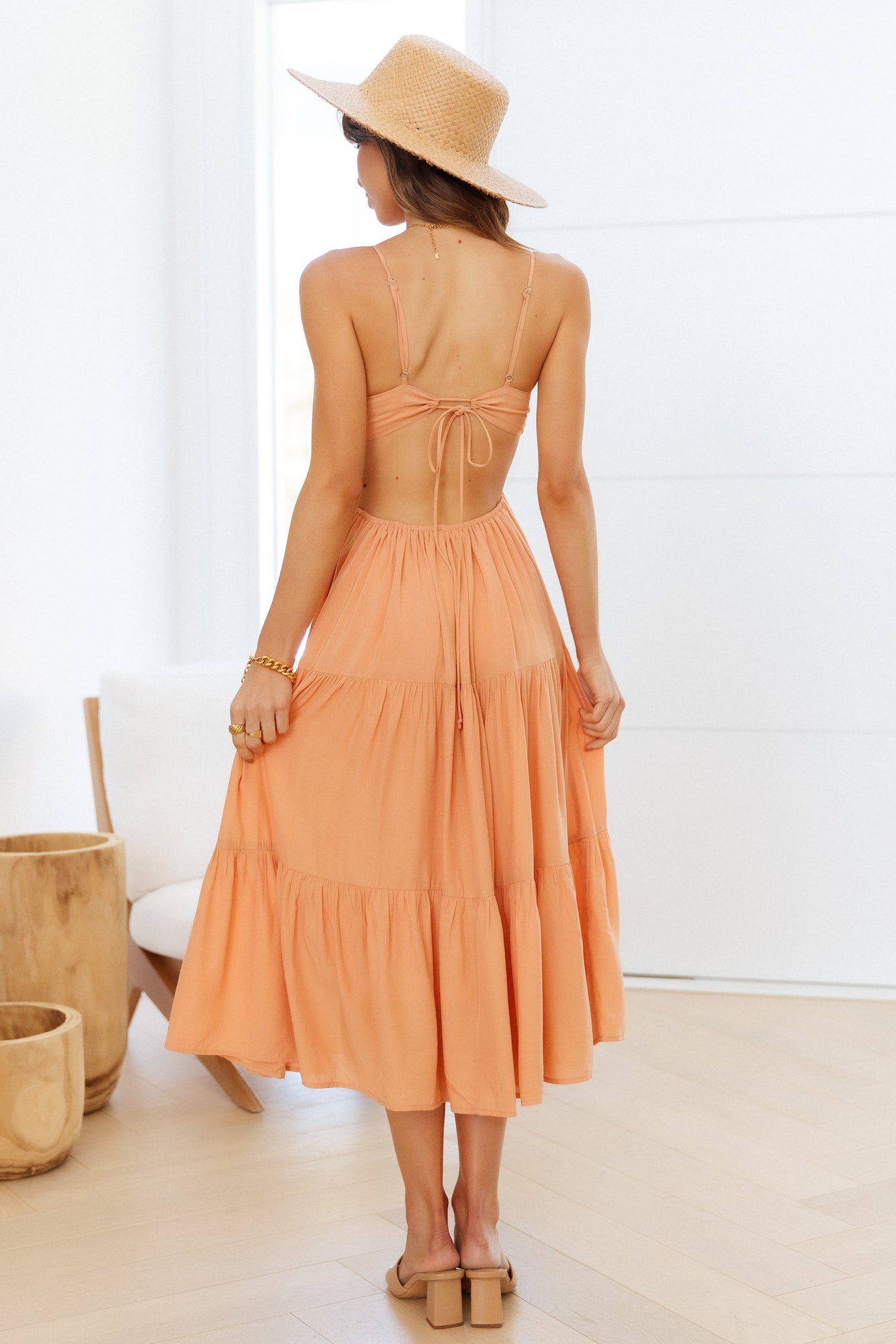 Boho Vibes Midi Dress Orange