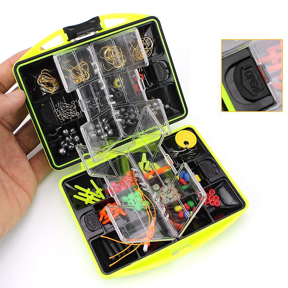 Fishing Accessories Kit Including Hook Sinker Weights Fishing Swivels Snaps Fishing Line Beads Fishing Set With Tackle Box