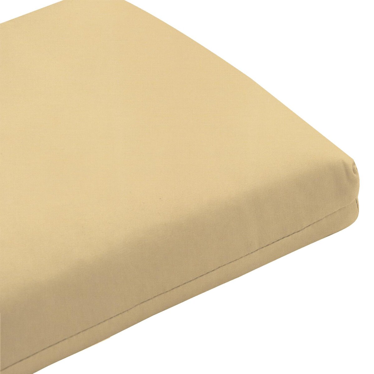 Sunbrella Canvas Wheat Small Outdoor Replacement Bench Cushion W/ Knife Edge By Signature