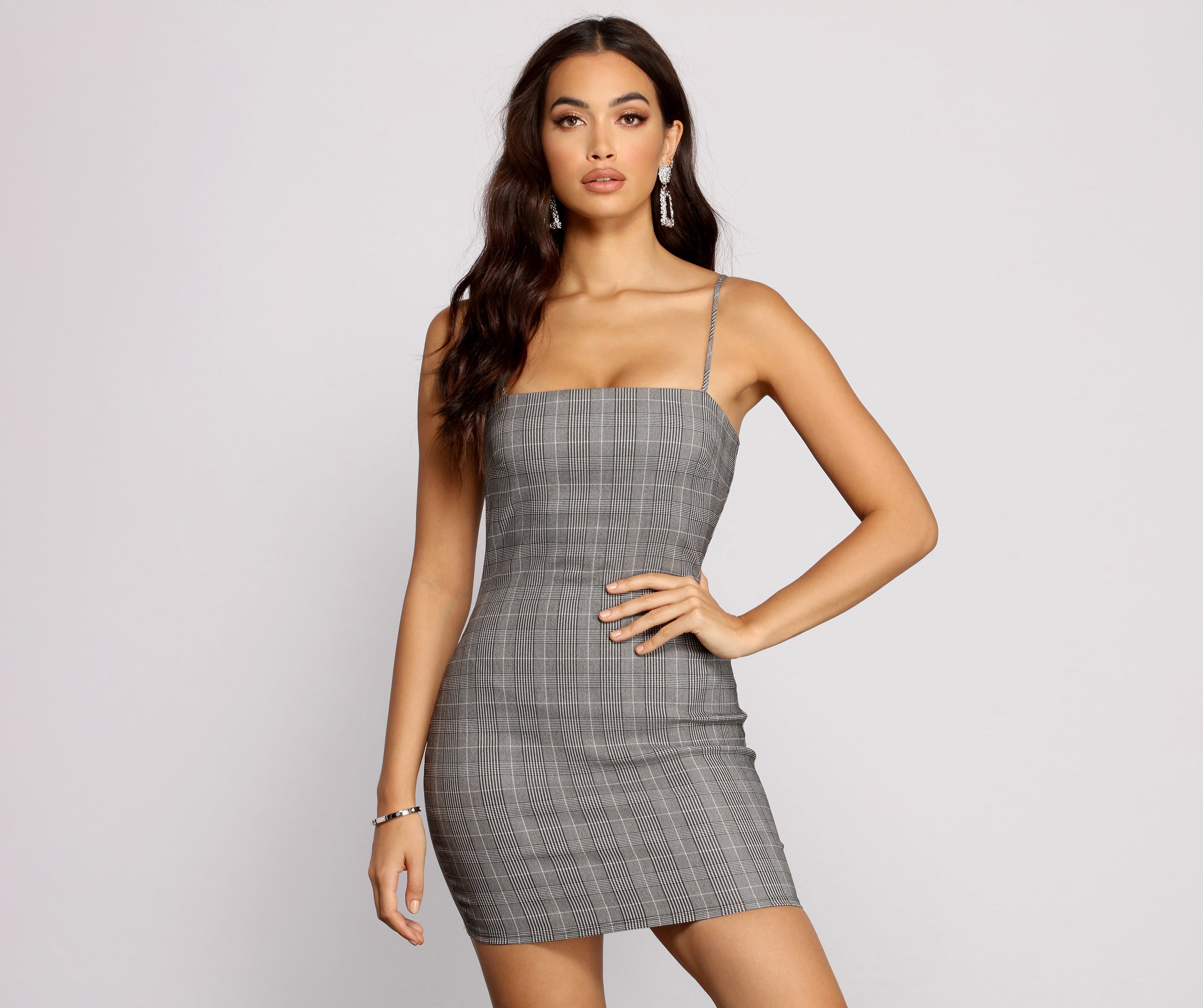 Pretty In Plaid Woven Mini Dress