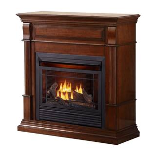 Duluth Forge Dual Fuel Ventless Gas Fireplace - 26000 BTU T-Stat Control Auburn Cherry Finish 170131