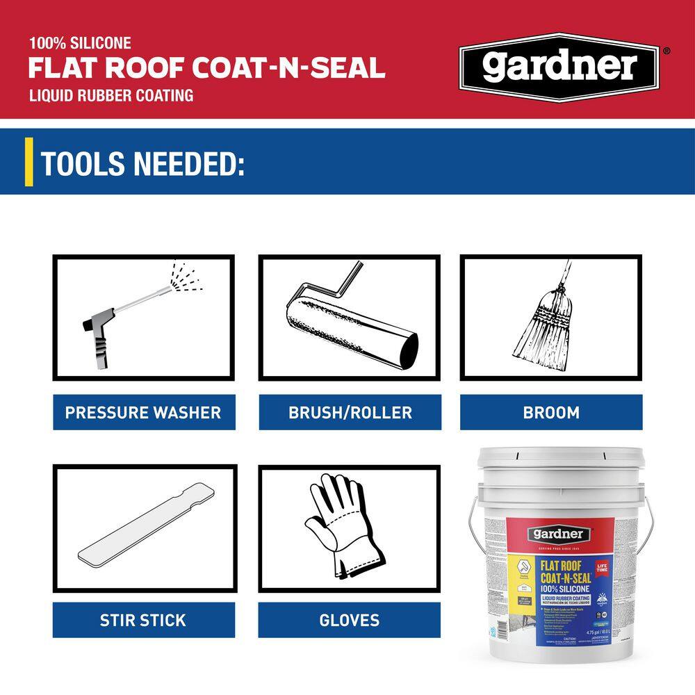 Gardner 4.75 Gal. Flat Roof Coat-n-Seal Liquid Rubber Coating (18-Pallet) SK-8245-18P