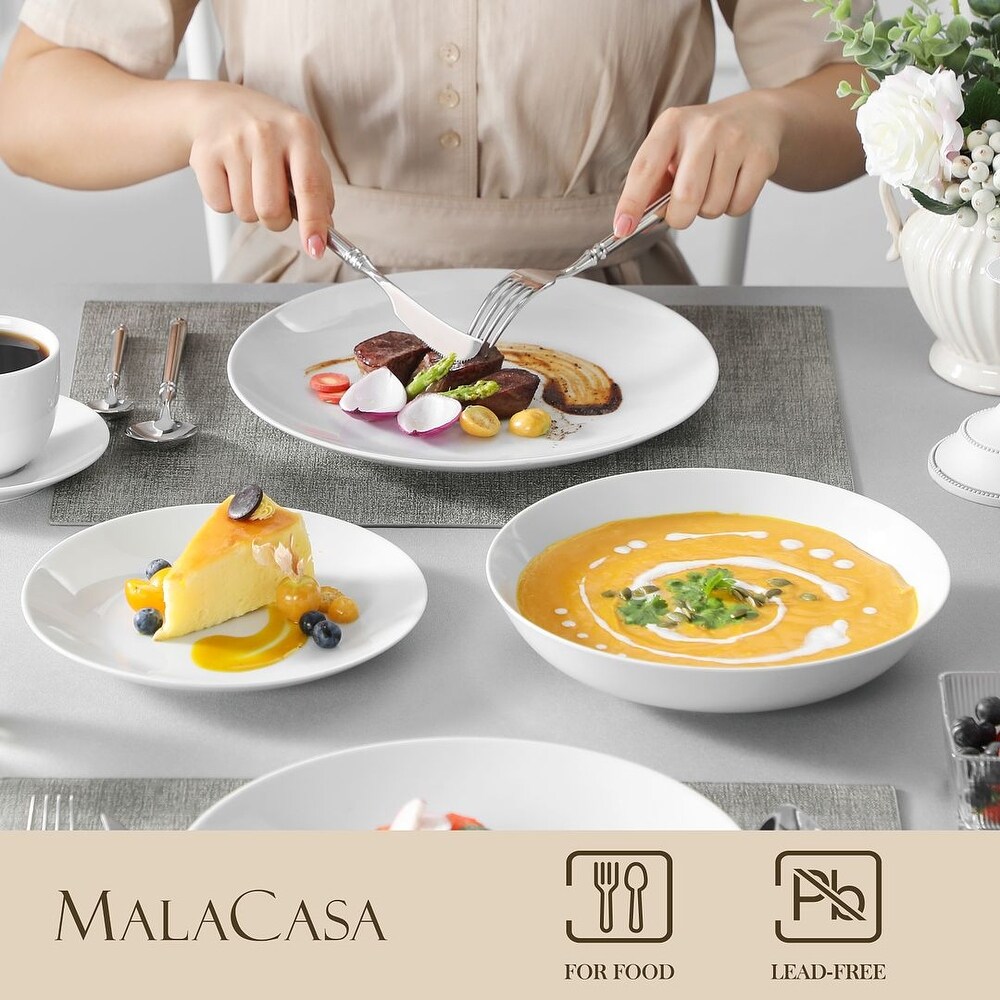 MALACASA Amelia Porcelain Dinnerware Set  Service for 6