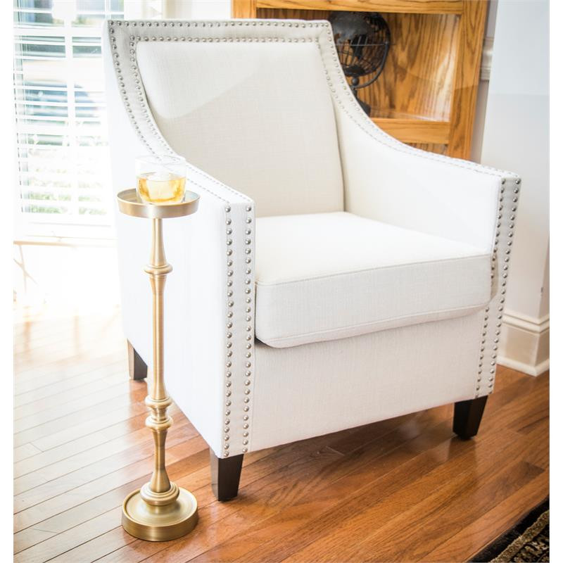 New Ridge Home Goods Martini Traditional Iron Metal Side Table in Brass   Traditional   Side Tables And End Tables   by Homesquare  Houzz