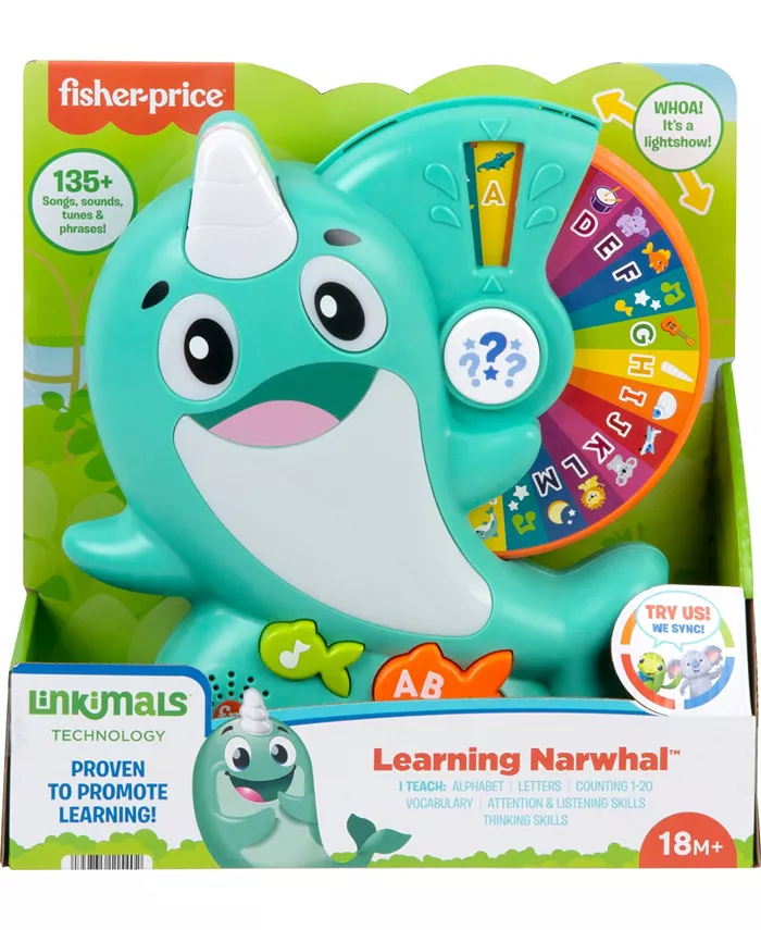 Fisher Price Linkimals Narwhal Interactive Electronic Learning Toy