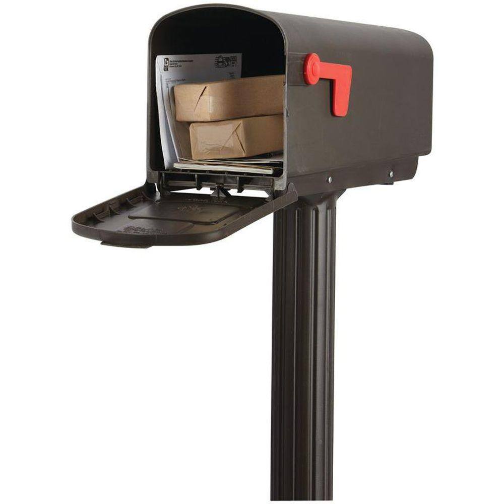Architectural Mailboxes Harrison Bronze Medium Plastic All-in-One Mailbox and Post Combo HCPL10VAM