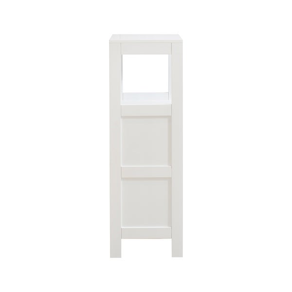 White Floor Cabinet with 2 Drawer Wooden Storage Cabinet