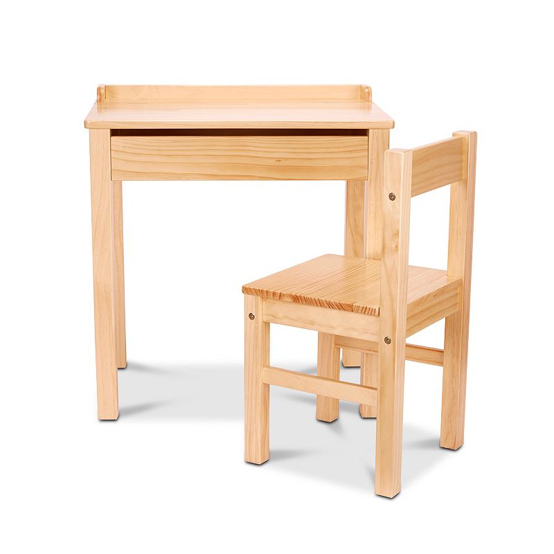 Melissa and Doug Child's Honey Wooden Lift-Top Desk and Chair Set