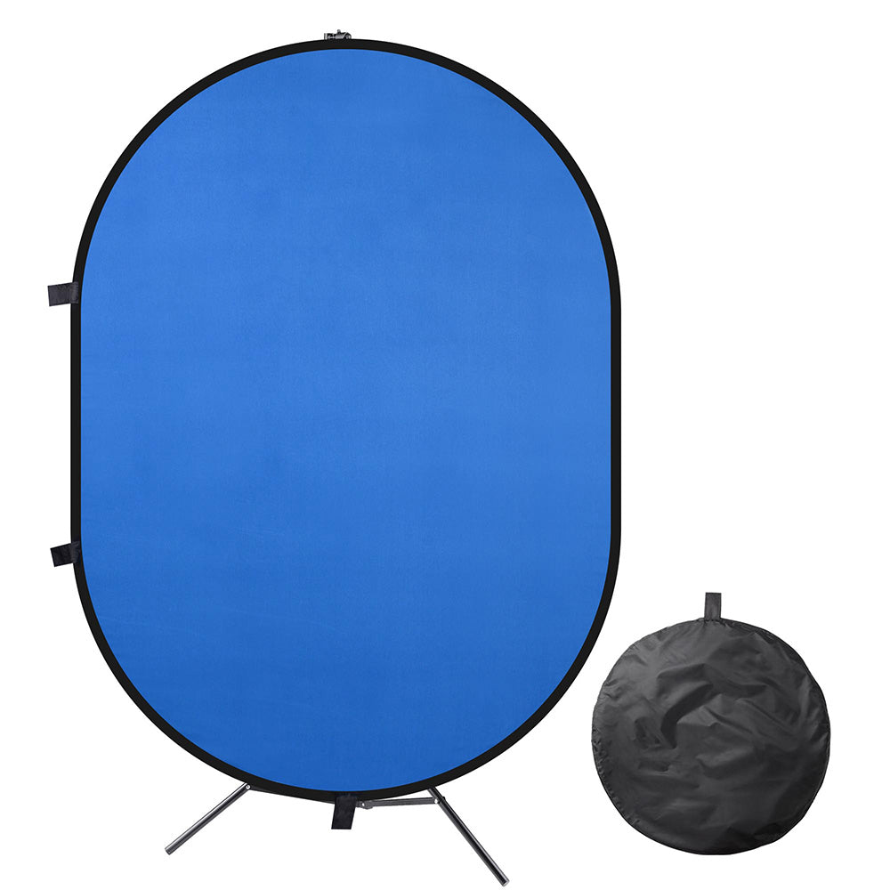 Yescom Blue-Green Chromakey Collapsible Background with Stand, 5'x7'