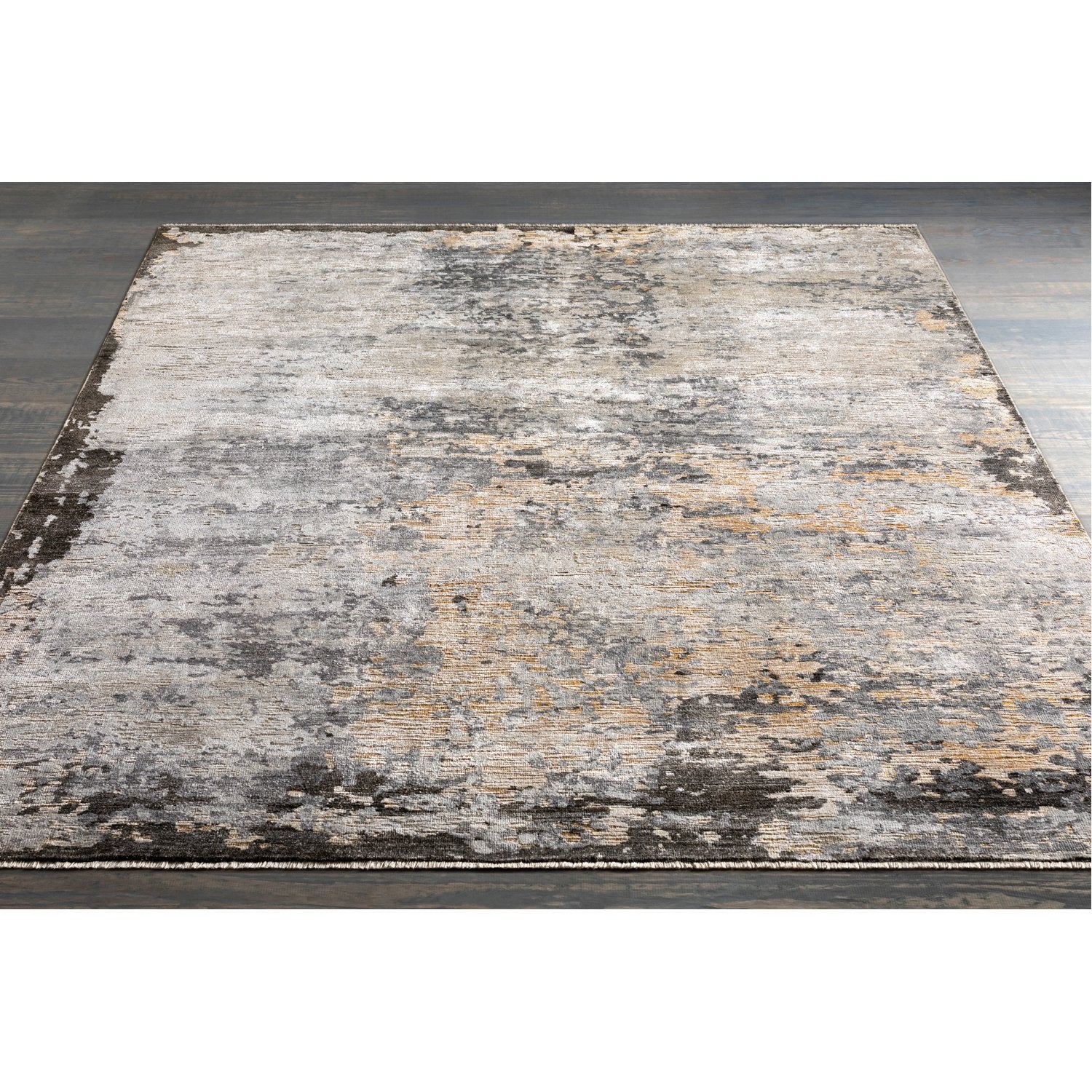 Ocean Hand Knotted Rug in Taupe, Light Gray, Charcoal, Camel, Ivory, Black