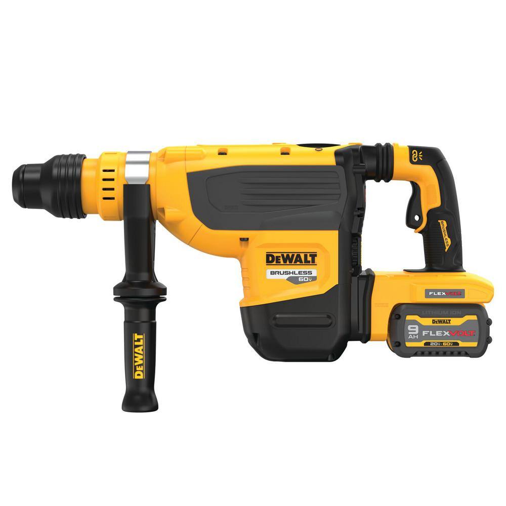 DW 60V FLEXVOLT Cordless Brushless 1-78 in. SDS Max Rotary Hammer Kit (2) 9.0Ah Batteries Charger and Kit Box DCH735X2