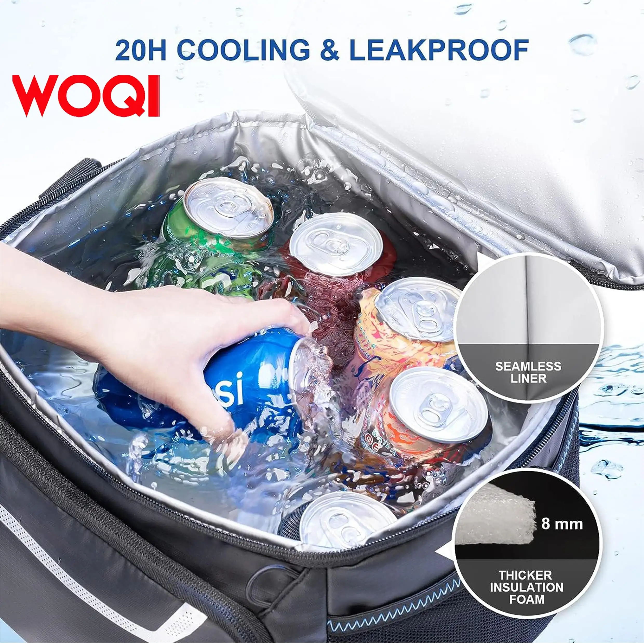 WOQI small refrigerated and insulated box   double compartment  reusable  waterproof  leak proof  travel  work  picnic