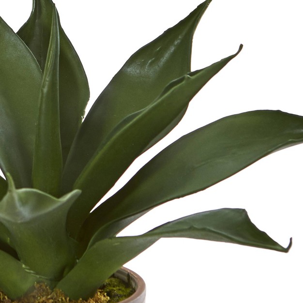 X 9 quot Artificial Agave Succulent In Decorative Planter Nearly Natural