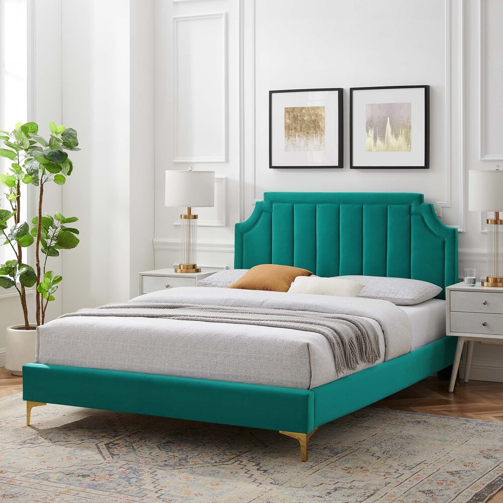 Sienna Performance Velvet Twin Platform Bed