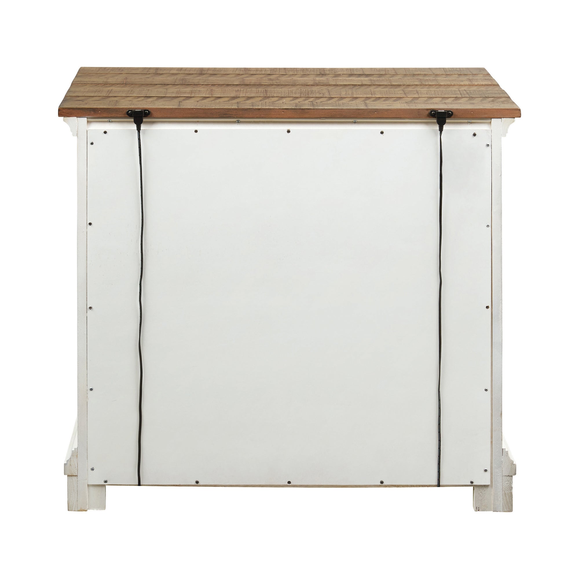 Celeste 3-drawer Nightstand Vintage White and Rustic Latte