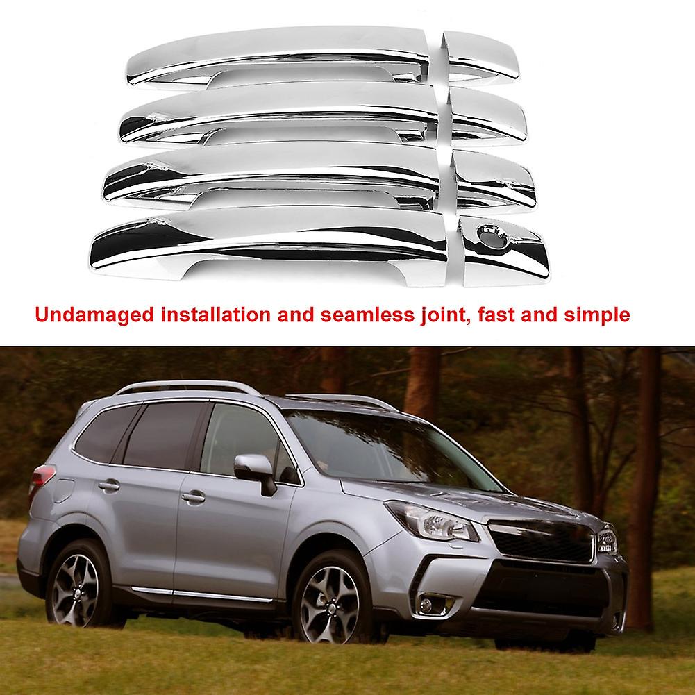 8 Pcs Car Chromium Electroplating Door Handle Cover Trim For Subaru Forester 2009-2013