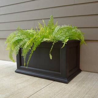 Mayne Fairfield 20 in. x 36 in. Self-Watering Black Polyethylene Planter 5826B