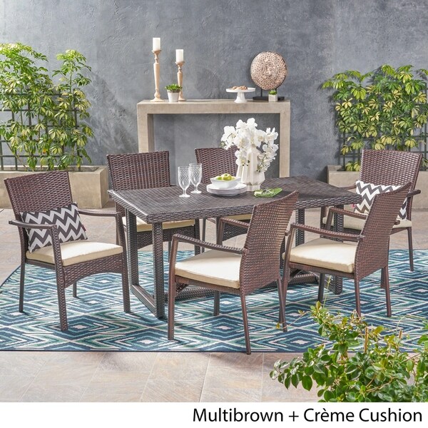 Westley Outdoor 7 Piece Wicker Dining Set by Christopher Knight Home -  - 21802488