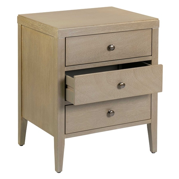 Painted Acacia Wood 3-Drawer Nightstand