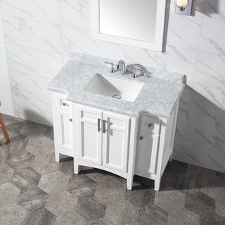 Home Decorators Collection Sassy 42 in. W x 22 in. D x 35 in. H Bath Vanity in White with Marble Vanity Top in White with White Sink Sassy 42