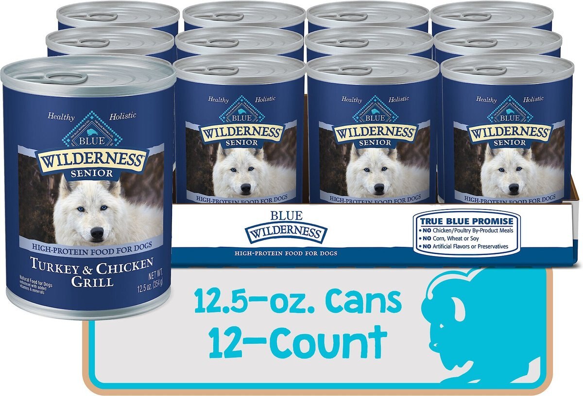 Blue Buffalo Wilderness Turkey and Chicken Grill Grain-Free Senior Canned Dog Food