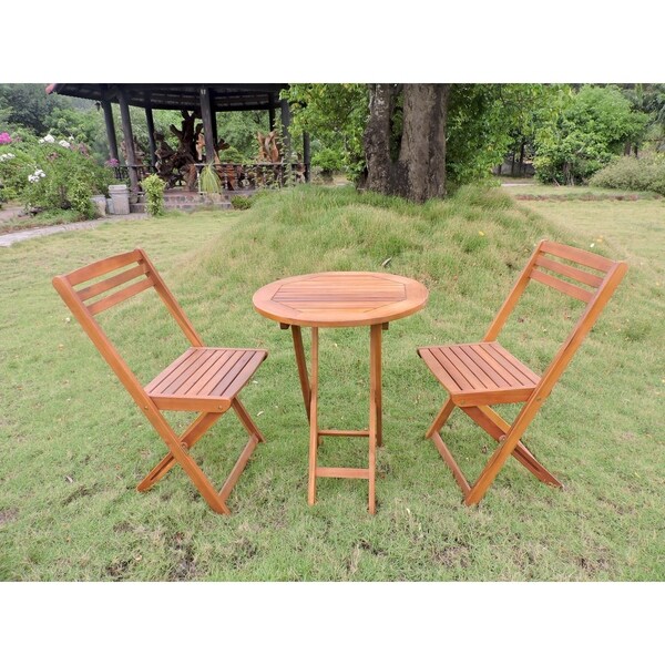 Royal Fiji Acacia 3piece Folding Bistro Set