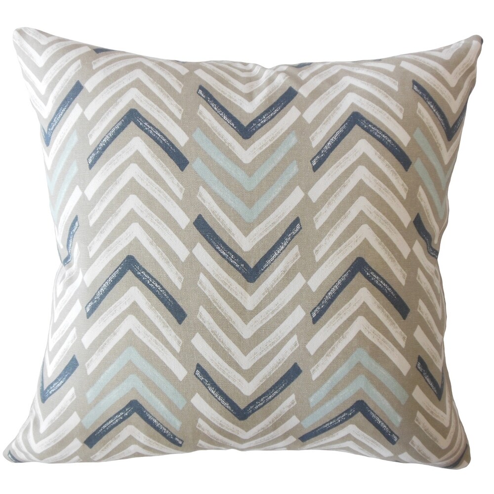 Barend Geometric Down Filled Throw Pillow in Driftwood