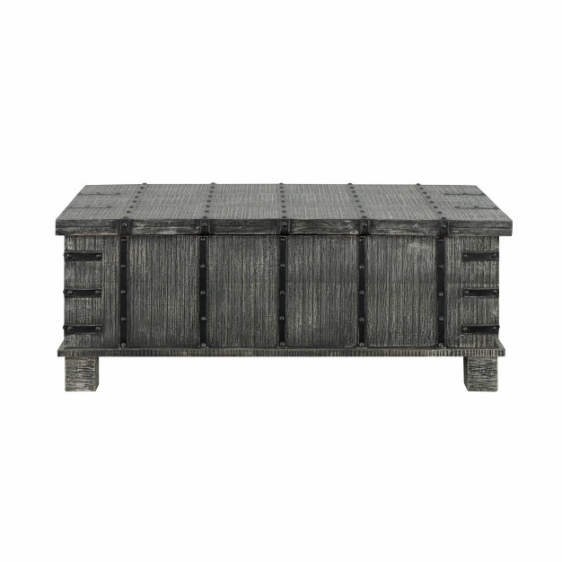 Santiago Rustic Lift Top Coffee Table With Hidden Storage Weathered Gray Finish Treasure Trove Accents