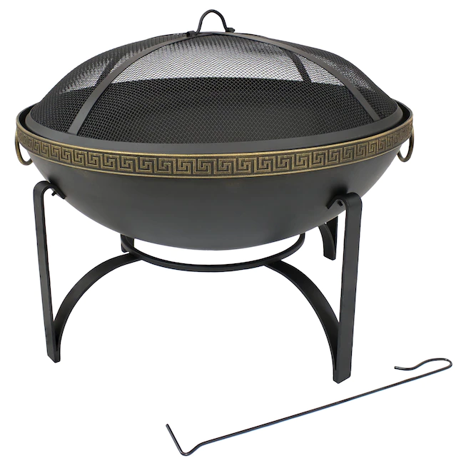 Sunnydaze Decor NB-130 26-in W Black Steel Wood-Burning Fire Pit