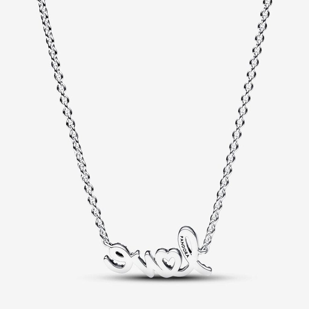 PANDORA  Sparkling Handwritten Love Collier Necklace - Sterling Silver