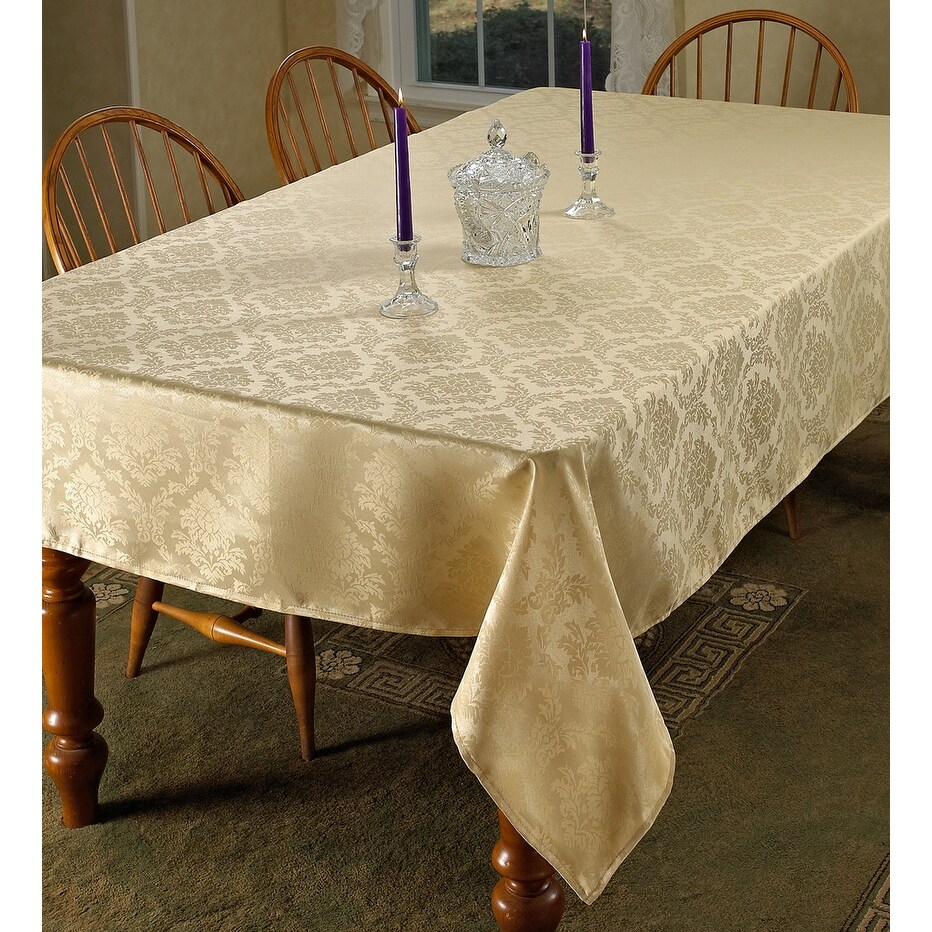 Violet Linen European Damask Pattern Tablecloth