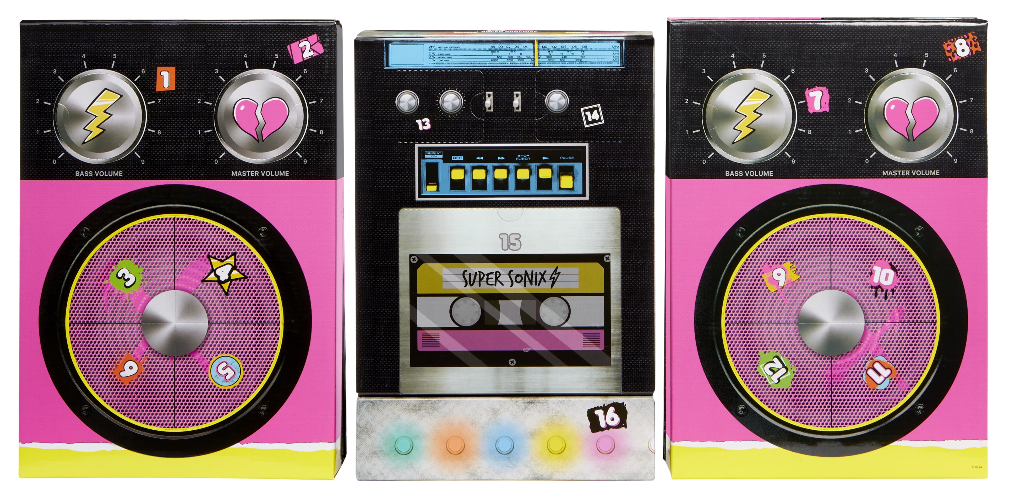 LOL Surprise OMG Remix Super Surprise - 70+ Surprises, 4 Fashion Dolls & 4 Dolls, Boombox Playset