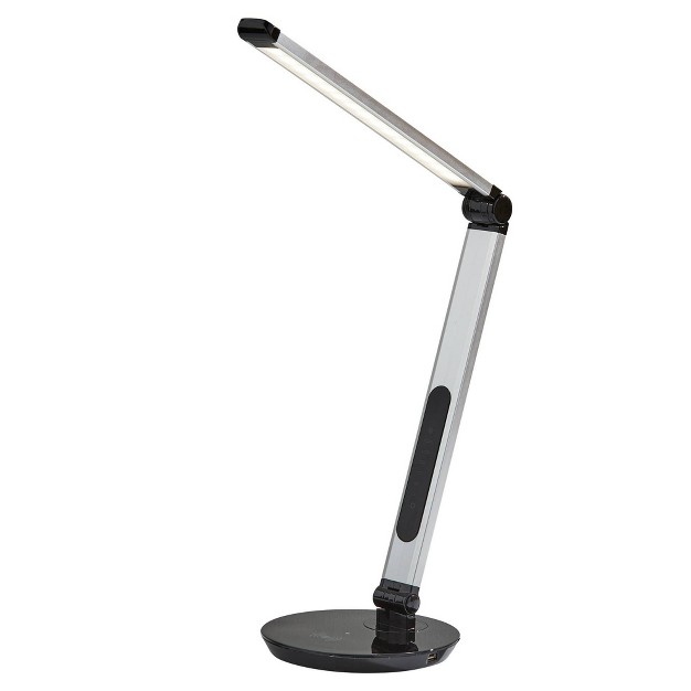 Rodney Charge Wireless Charging Multi function Desk Lamp includes Led Light Bulb Silver Adesso