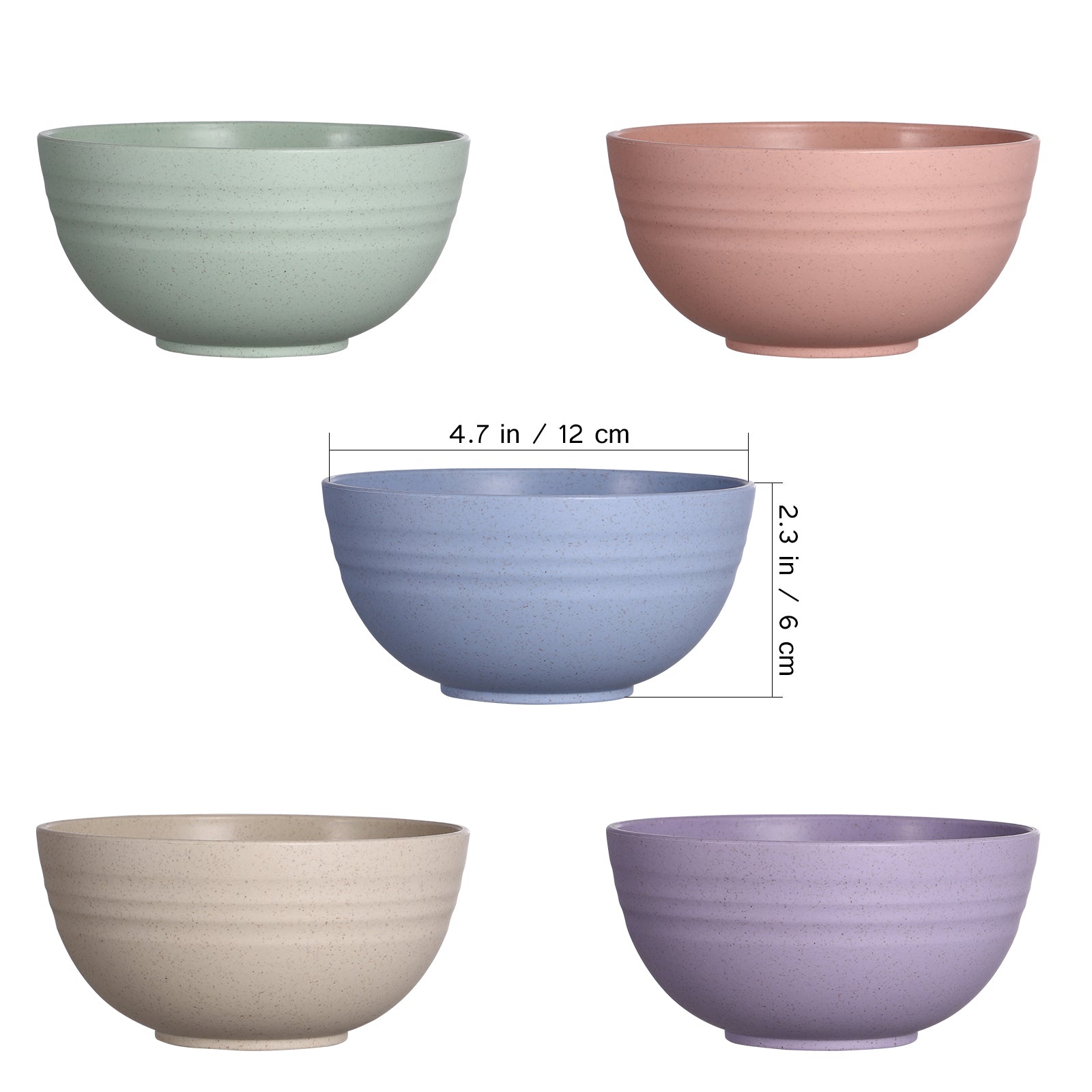 Hemoton Bowls Bowl Cereal Soup Unbreakable Mixing Set Kitchen Plastic Melamine Ceramic Wheat Straw Salad