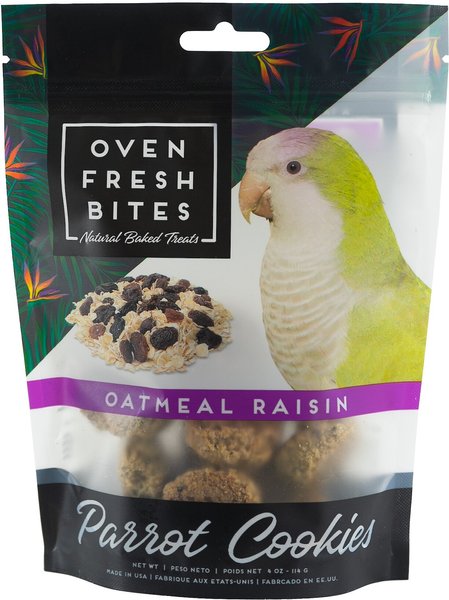 Caitec Oven Fresh Bites Oatmeal Raisin Cookies Parrot Treats， 4-oz bag