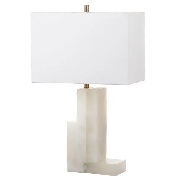 SAFAVIEH Lighting 28-inch Cora White Marble LED Table Lamp - 17