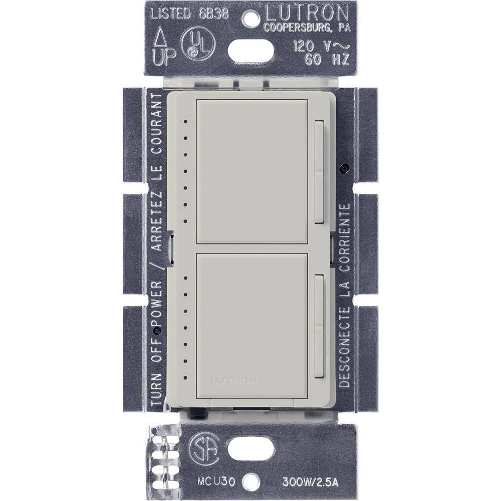 Lutron Maestro Dual Digital Dimmer Switch For Incandescent Bulbs Only 300-WattSingle-Pole Palladium (MA-L3L3-PD) MA-L3L3-PD