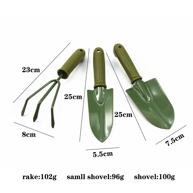 3 piece set PVC handle utility garden tool set shovel small shovel rake outdoor garden tools