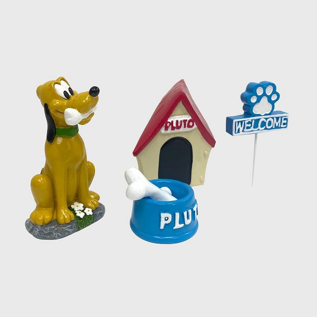 Disney 4pc Polyester stone Pluto Miniature Garden Set