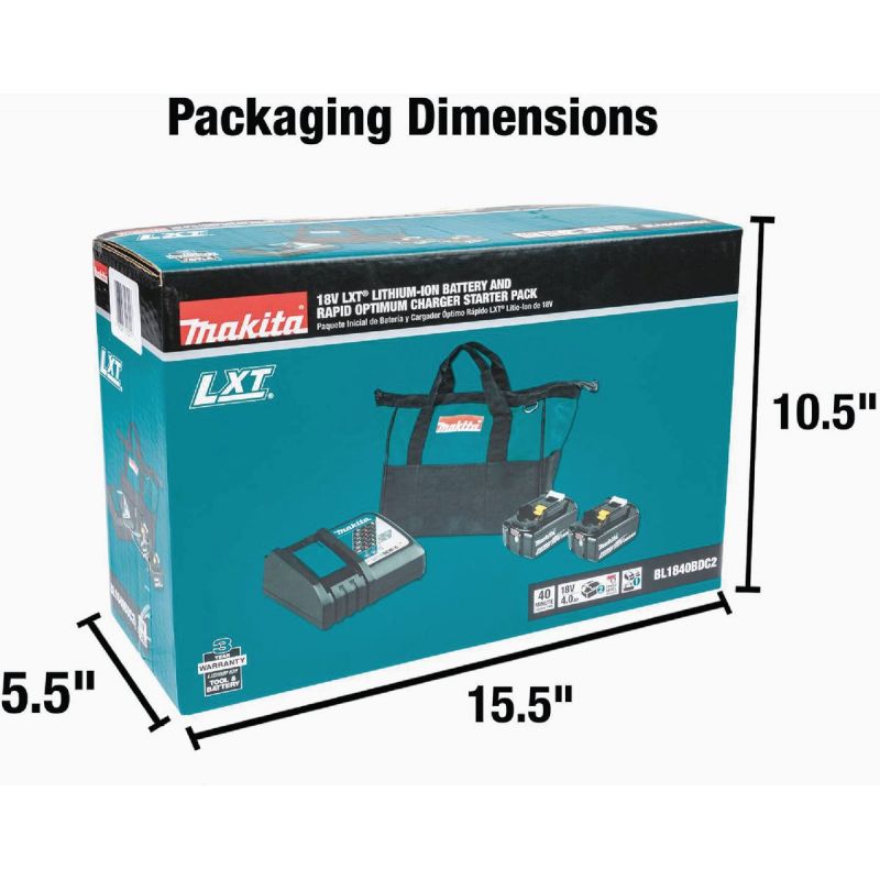 Makita 18V Tool Battery Charger Starter Kit with Bag