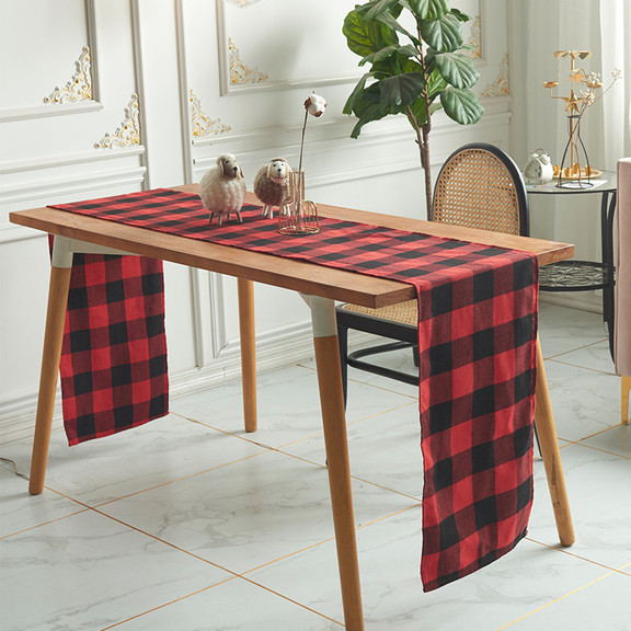 Muka Table Runner Buffalo Check Plaid Christmas Ta...