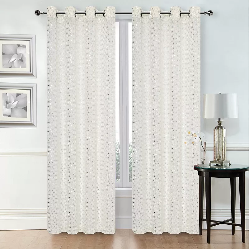 Raindrop Metallic 1-panel Window Curtain