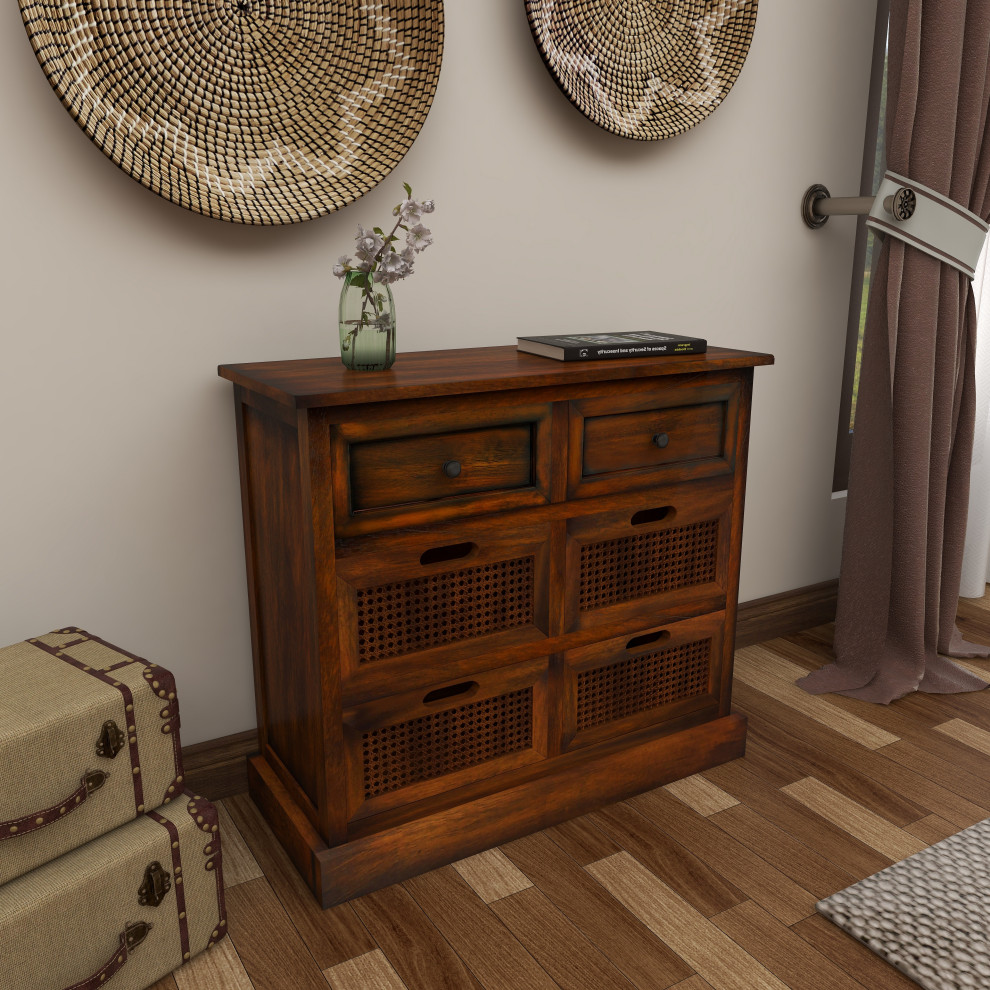 Traditional Brown Wood Storage Unit 90628   Tropical   Accent Chests And Cabinets   by Brimfield  ampMay  Houzz